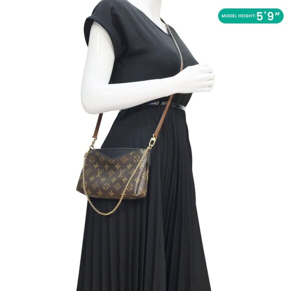 Louis Vuitton  Pallas Monogram Canvas Clutch Crossbody Bag Black - Picture 2 of 13